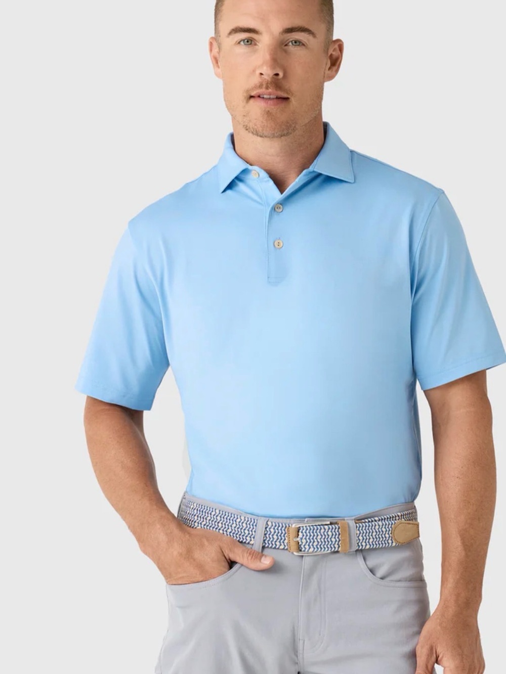 Peter Millar Summer Comfort Polo Shirt Men's 2XL Blue Performance Stretch Blank